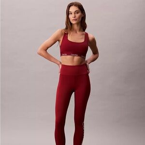 Calvin Klein Women's Dark Raspberry Leggings and Matching Sports Bra